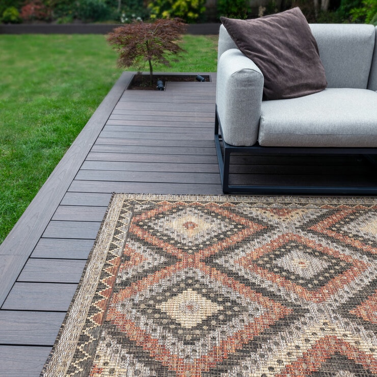 Concept Looms Sumac Brown Rust Indoor Outdoor Rug, in 3 Sizes