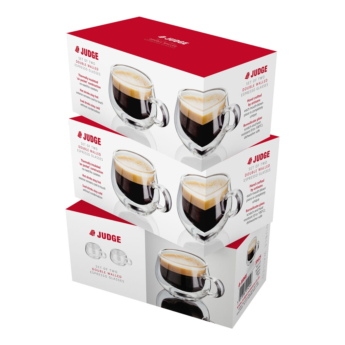 Judge Double Walled Latte Glass Set 275ml, 6 Piece