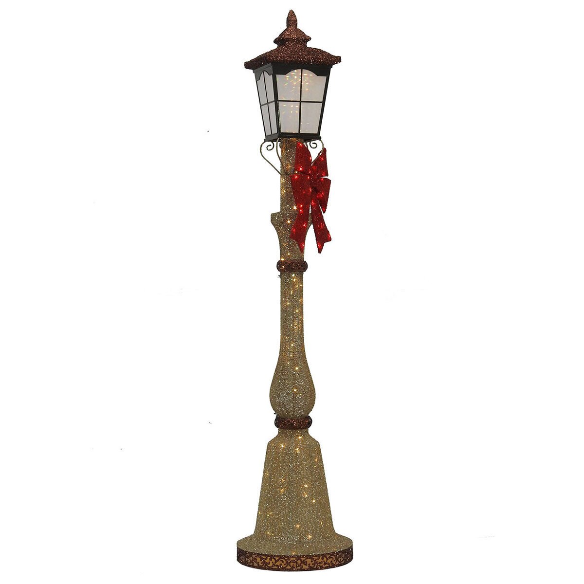 7ft (2.1m) Single Lantern Head Lamp post with 150 LED Lights
