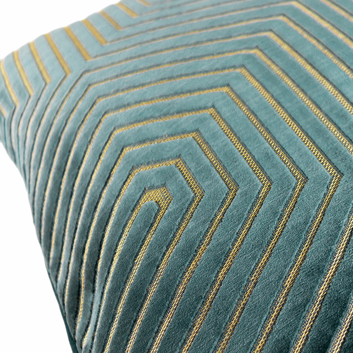 Paoletti Evoke Blue Velvet Feather Fill Cushion 2 Pack, 45 x 45 cm