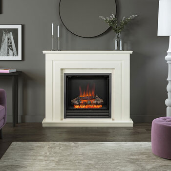 Flare Whitham Electric Fireplace Suite in White, 2kW