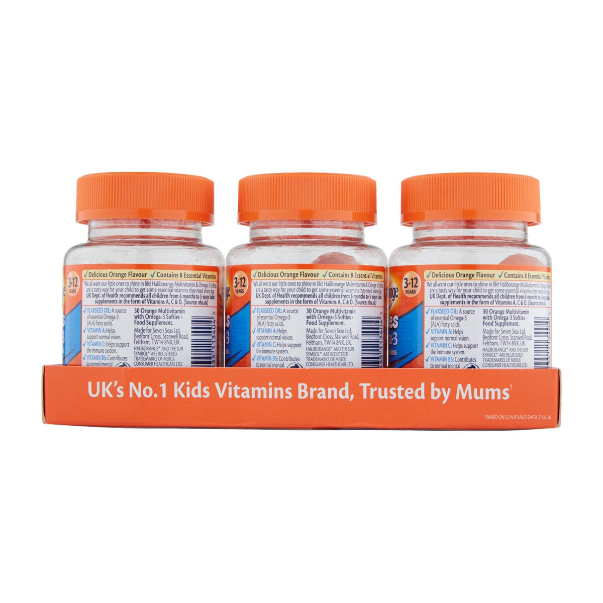 HalibOrange Softies Omega 3 Multivitamins 3 x 30 Count