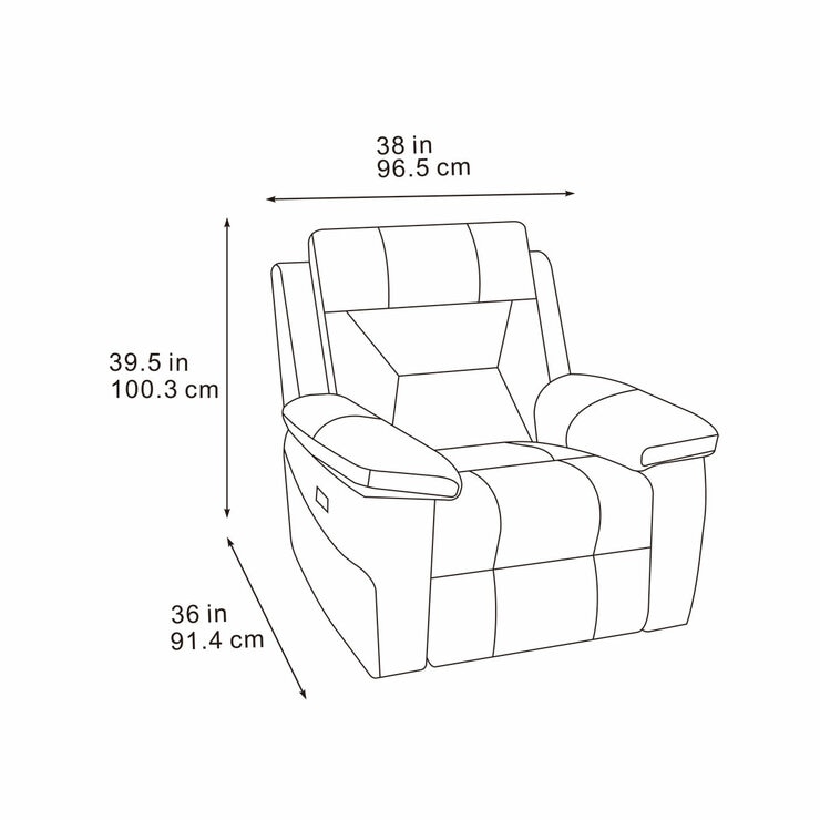 Lucca Grey Fabric Power Recliner Armchair