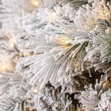 7.5 ft (2.3m) Pre-Lit GLITTER FLOCKED Artificial Christmas Tree with 1,150 Color-Changing Micro Twinkle LED Lights
