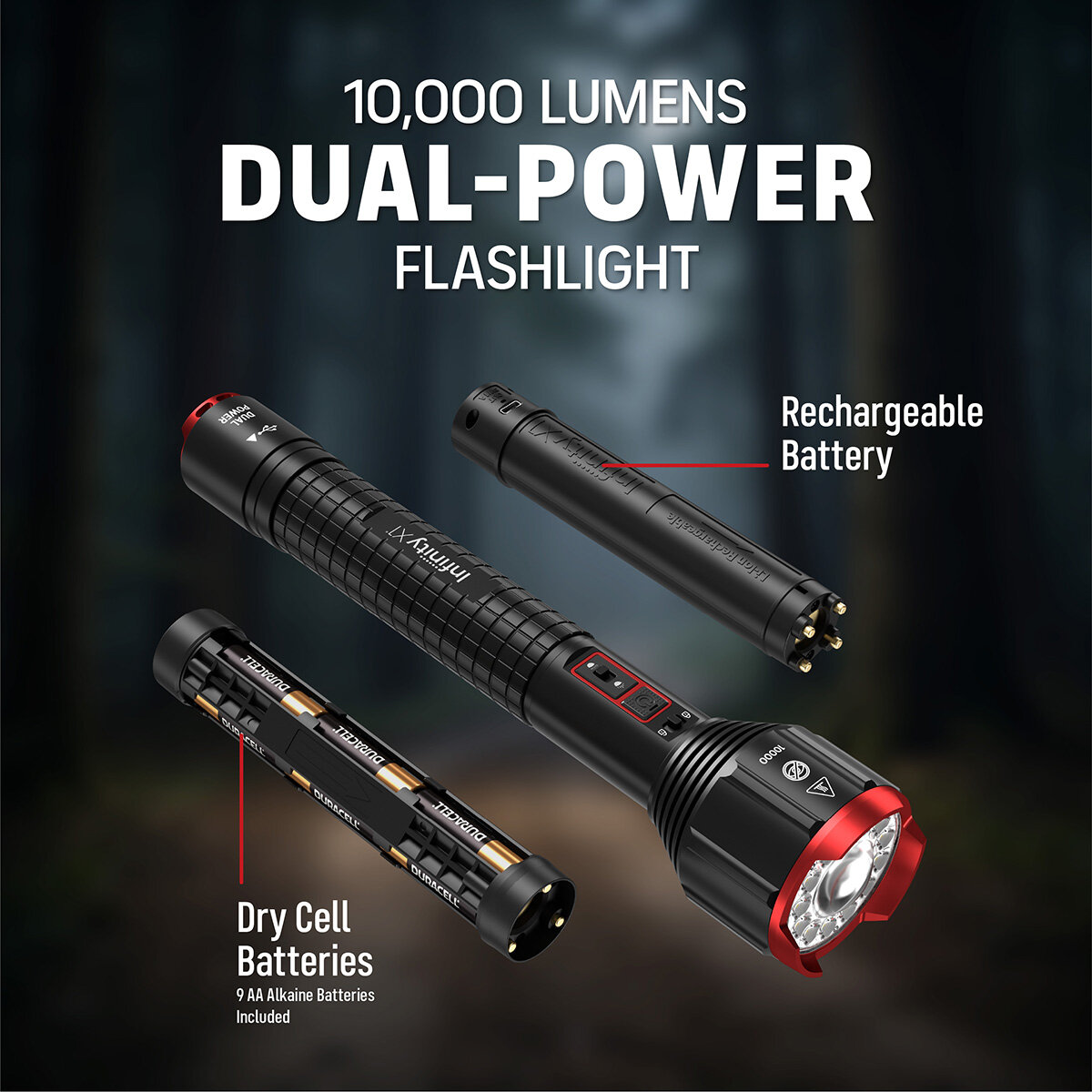 Infinity X1 Flashlight 10,000 Lumen Rechargeable Flashlight Infinity X1 Flashlight 10,000 Lumen Rechargeable Flashlight