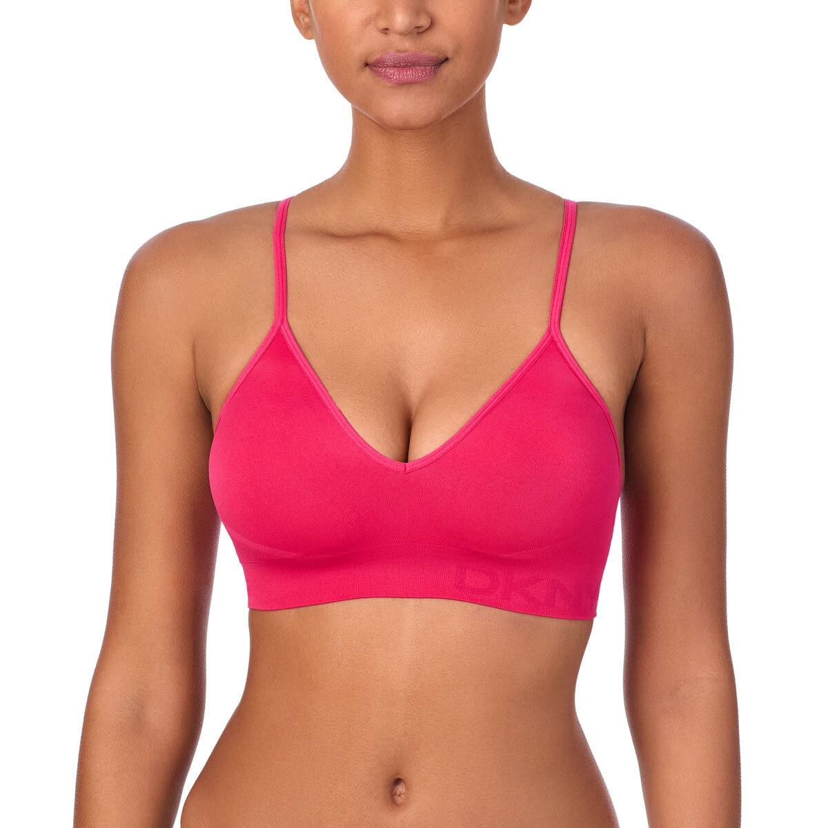 DKNY Seamless Bralette 2 Pack in Pink & Grey