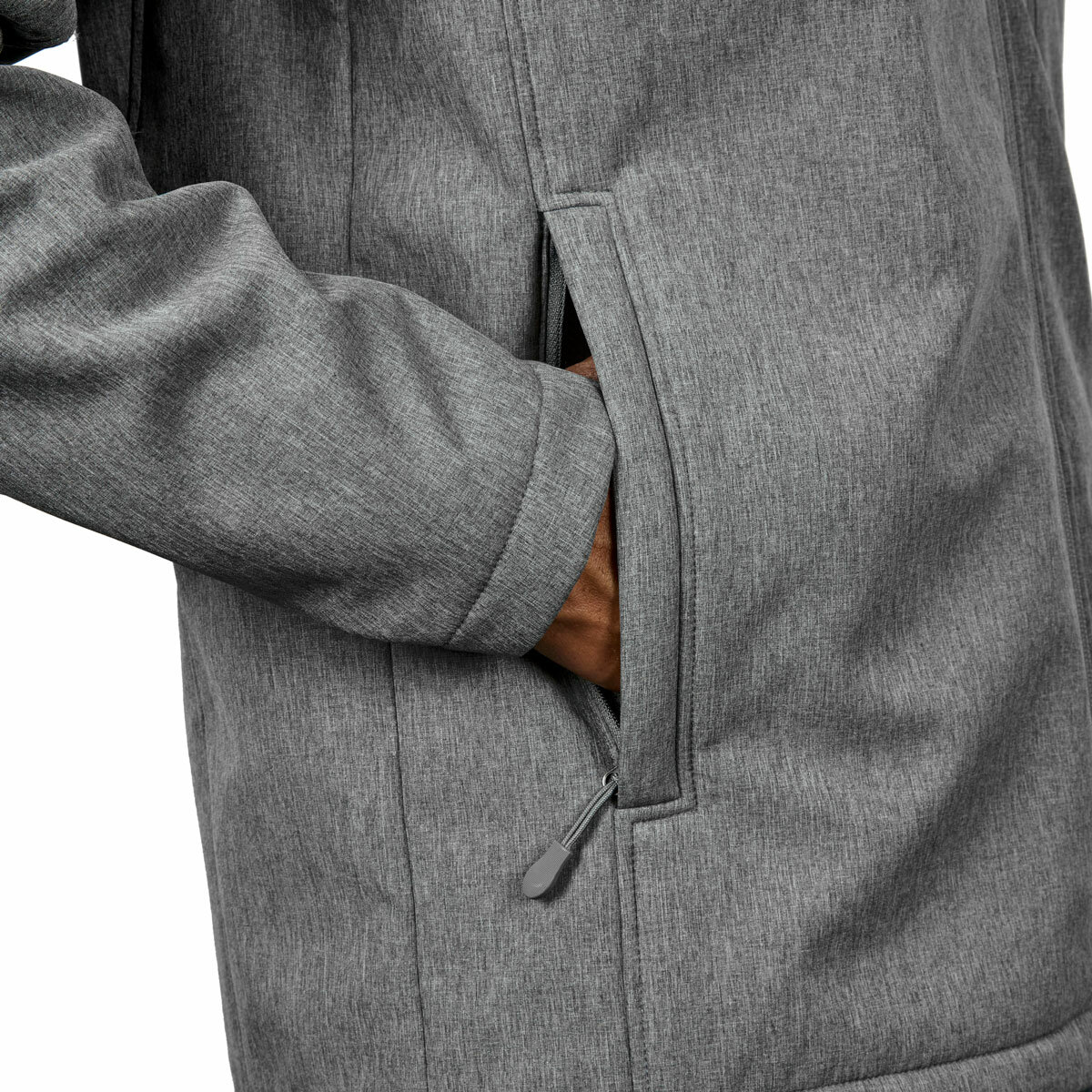 Kirkland Signature Men's Sherpa Lined Softshell Jacket in Grey