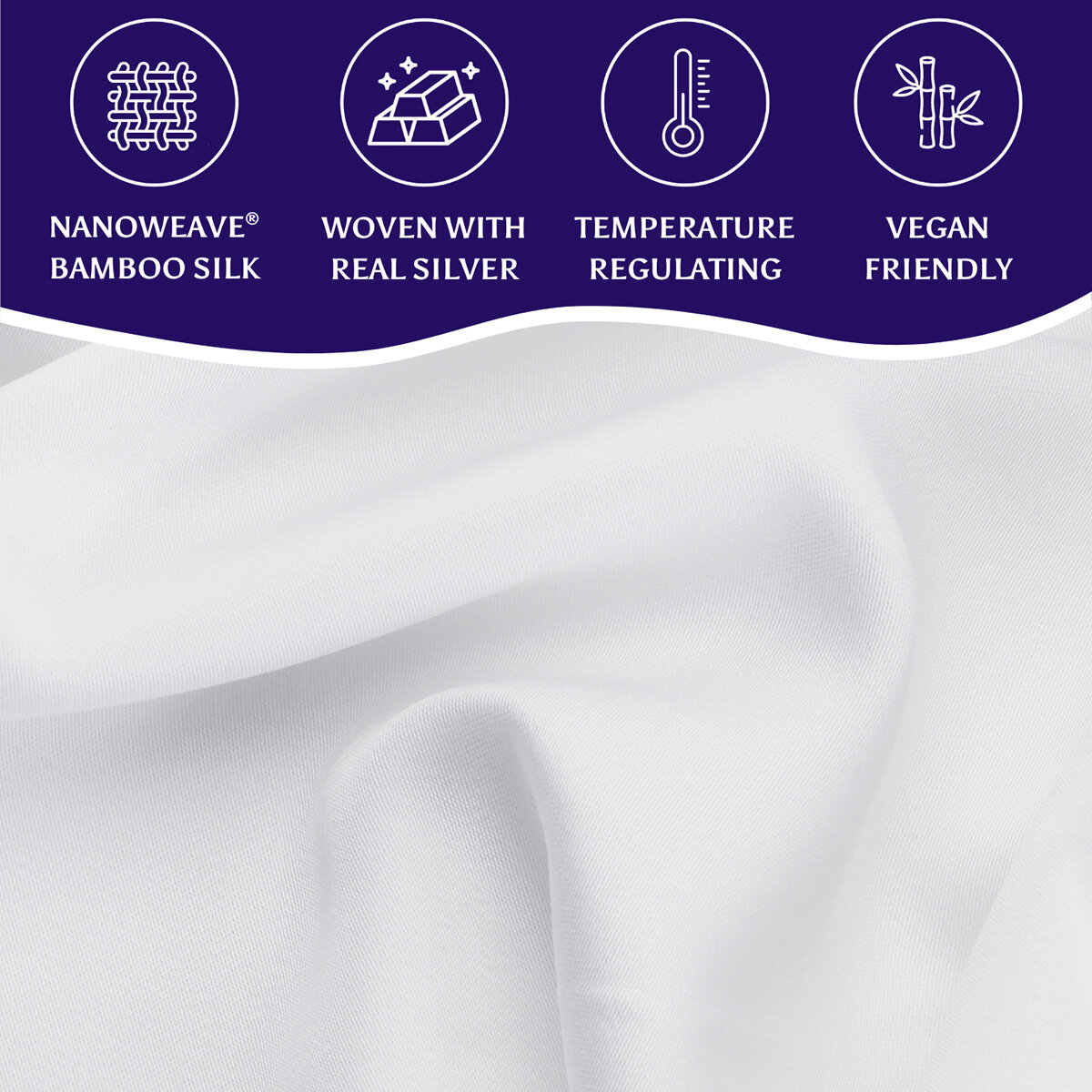 White Silver Lining Pillowcases Features