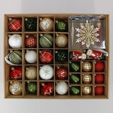 Shatter Resistant Christmas Ornaments Red/Green -80 pack