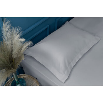 Belledorm 600 Thread Count Cotton Oxford Pillowcase Pair in Platinum