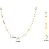 14ct Yellow Gold Paperclip Station Necklace 14ct Yellow Gold Paperclip Station Necklace