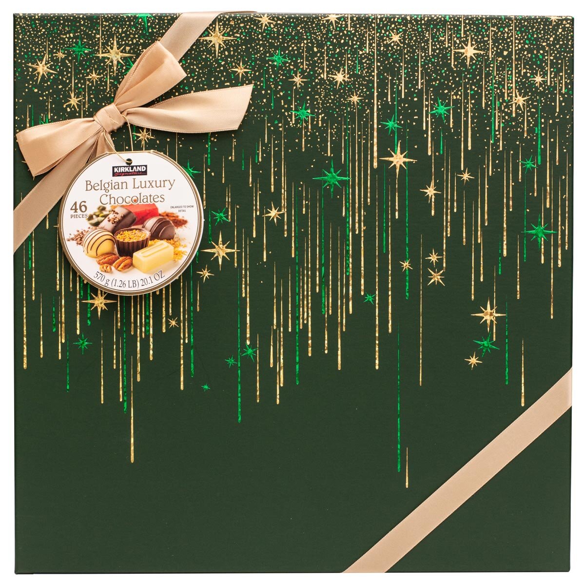 Kirkland Signature Luxury Belgian Chocolates in Green Gift Box, 570g