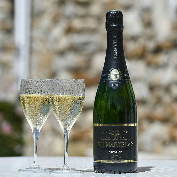 G.H Martel Brut Prestige With 2 glasses G.H Martel Brut Prestige With 2 glasses