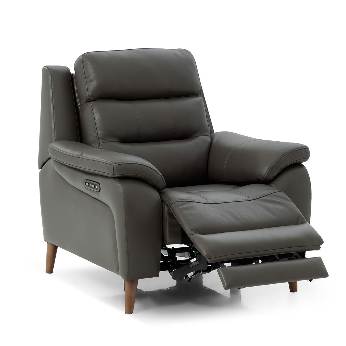 Ava Dark Grey Leather Power Reclining Armchair