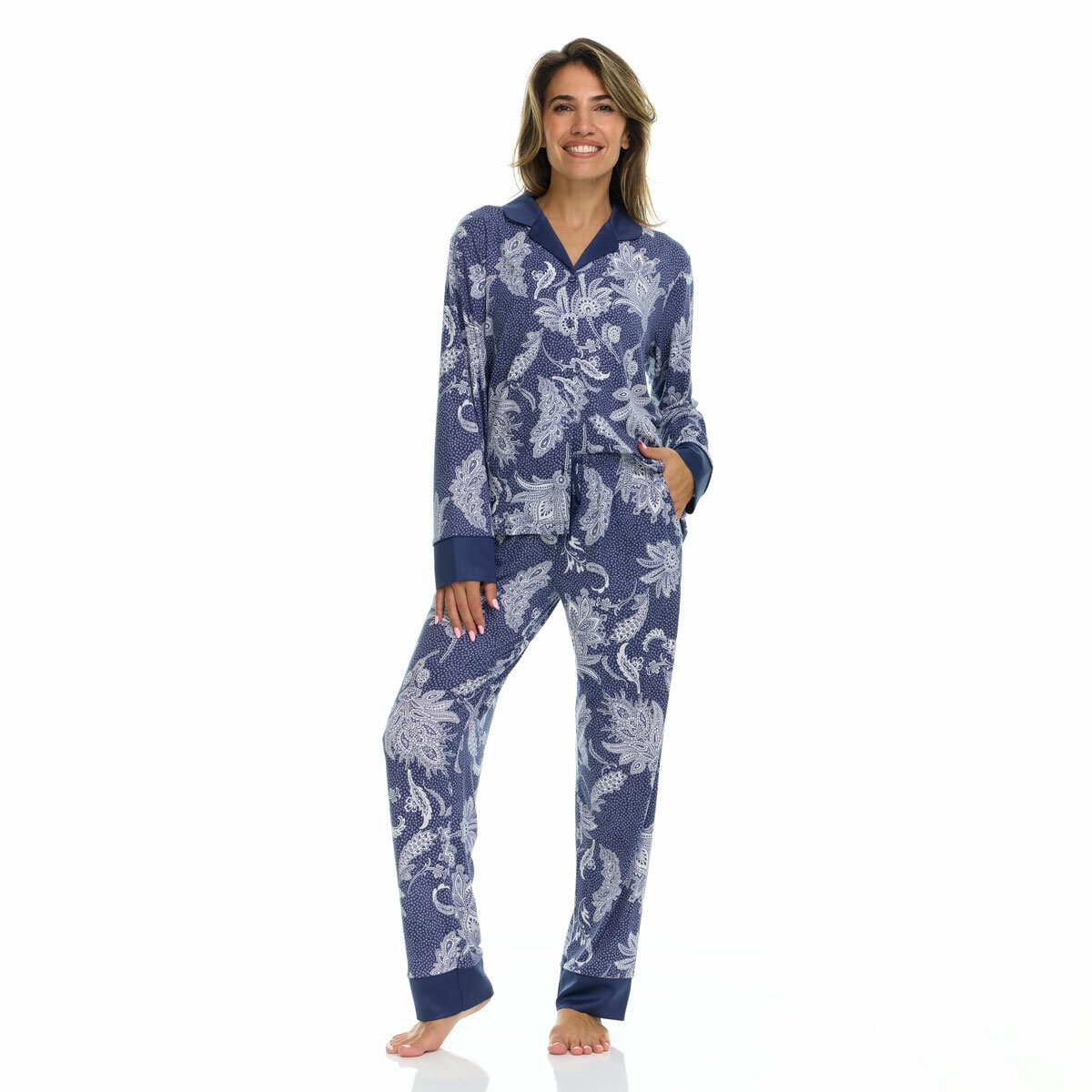 Flora Nikrooz Ladies Notch Collar 2 Piece Pyjama Set Flora Nikrooz Ladies Notch Collar 2 Piece Pyjama Set