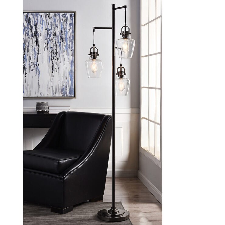 Stylecraft Basia 3 Arm Nickel Floor Lamp Costco UK