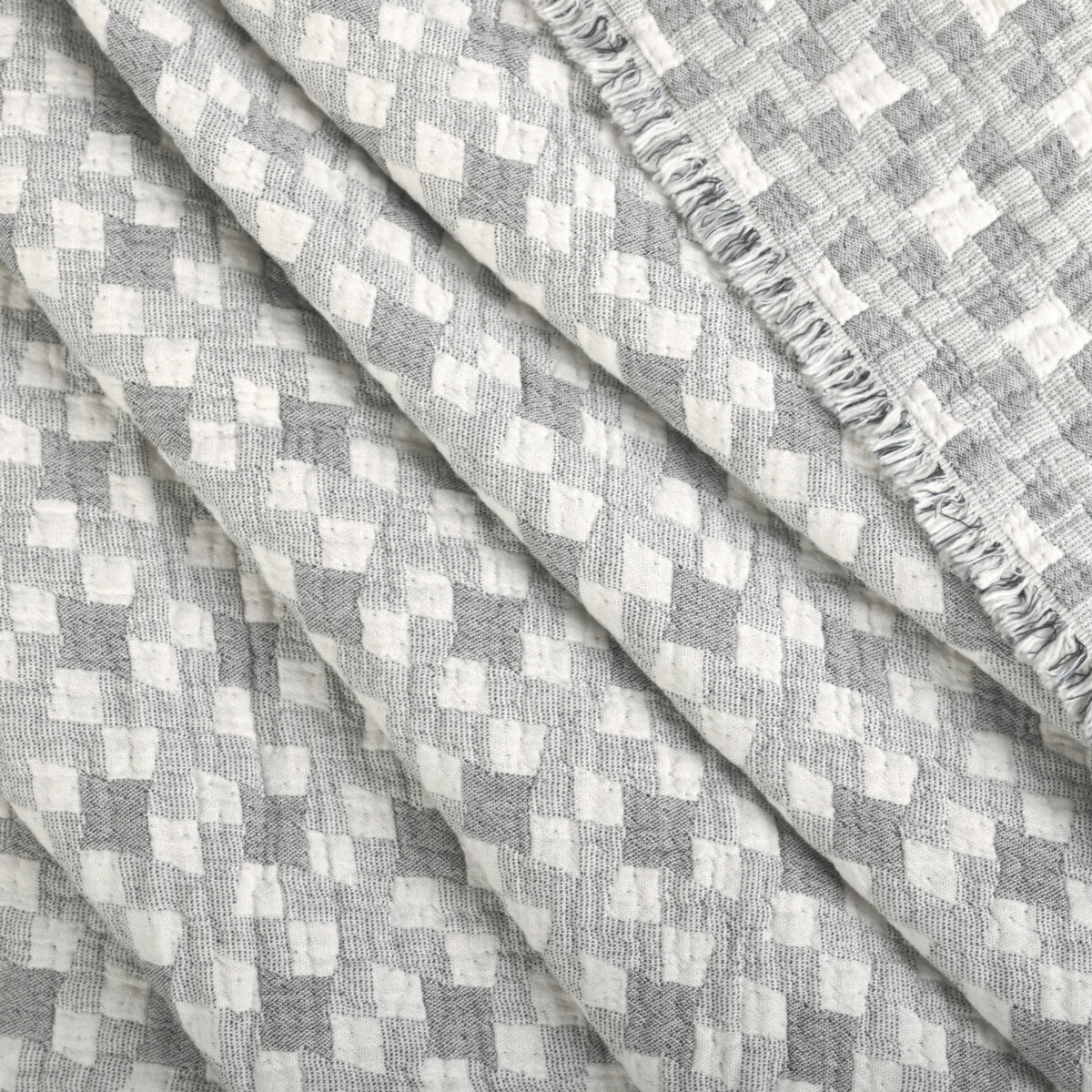 Life Comfort Reversible 100% Cotton Gauze Grey Throw, 127 x 162 cm