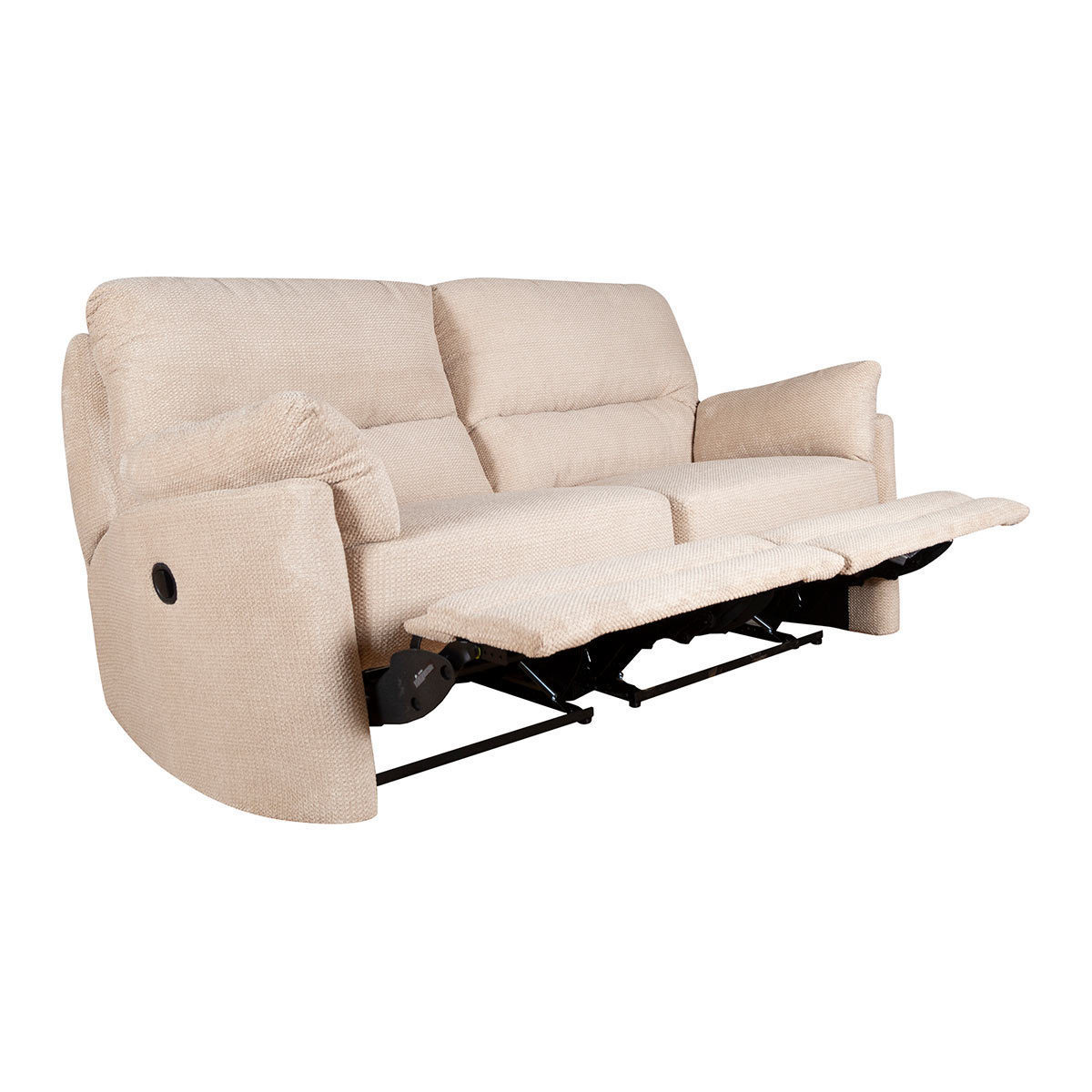 Minster 3 Seater Fabric Power Recliner Sofa in Rich Beige Costco UK