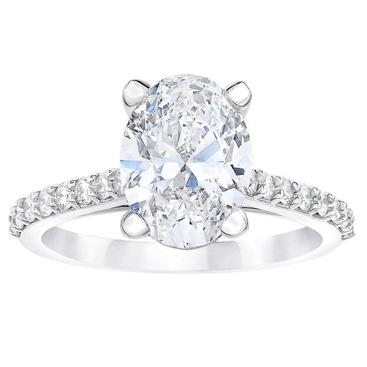 4.82ctw Oval Cut Diamond Wedding Ring Set, Platinum Costco UK