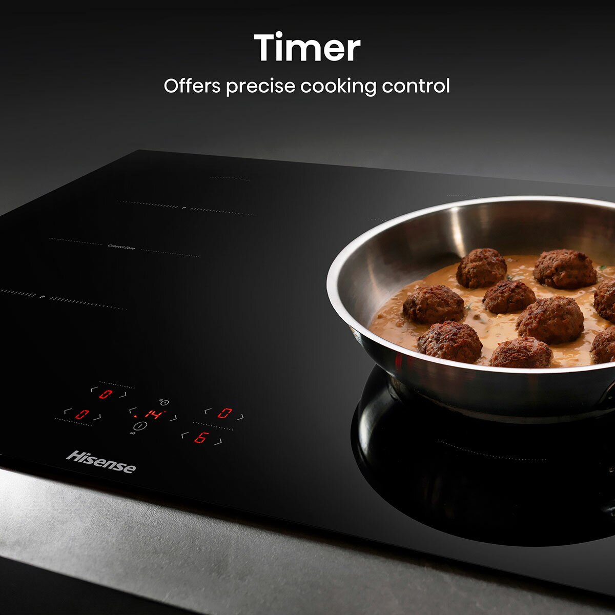 Hisense Hi6 HI8421BSC 80cm Induction Hob with Bridge Zone, in Black