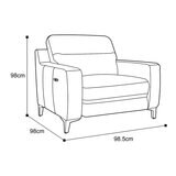 Colby Dark Grey Leather Armchair with Power Footrest