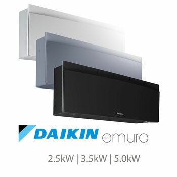 Installed Daikin Emura Single Split Air Conditioning Unit for Domestic Use, Available in 3 kW Capacities & 3 Colours Installed Daikin Emura Single Split Air Conditioning Unit for Domestic Use, Available in 3 kW Capacities & 3 Colours