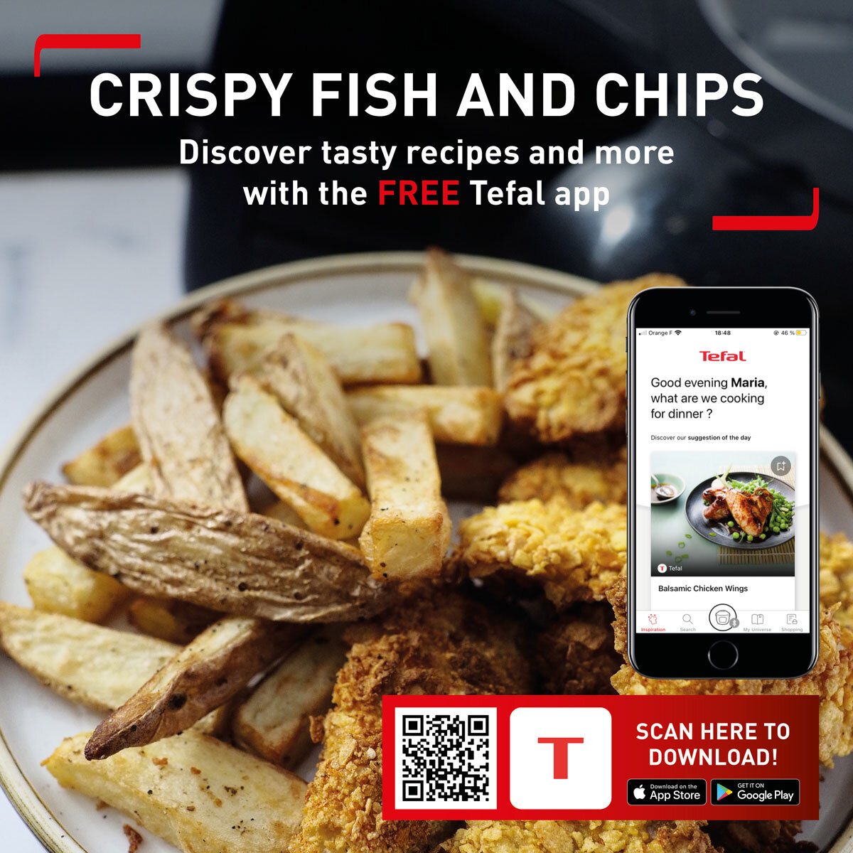 Tefal Actifry Advance Air Fryer 1.2kg in Black FZ727840