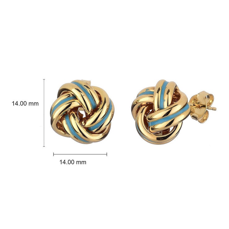 14ct Yellow Gold Enamel Love Knot Earrings 14ct Yellow Gold Enamel Love Knot Earrings