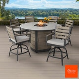 Agio Nicolet 7 Piece High Dining Cushioned Fire Set + Cover