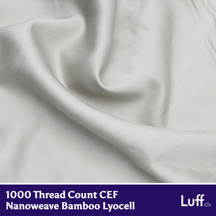 Light Grey SilverLining Fitted Sheet 1000 Thread Count