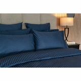 Belledorm 540 Thread Count Satin Stripe Navy Duvet Cover Set in 3 Sizes Belledorm 540 Thread Count Satin Stripe Navy Duvet Cover Set in 3 Sizes