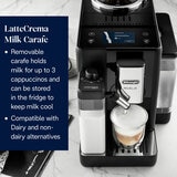 Lifestyle images of De'Longhi Rivelia Bean-to-Cup Coffee Machine with LatteCrema Milk Carafe