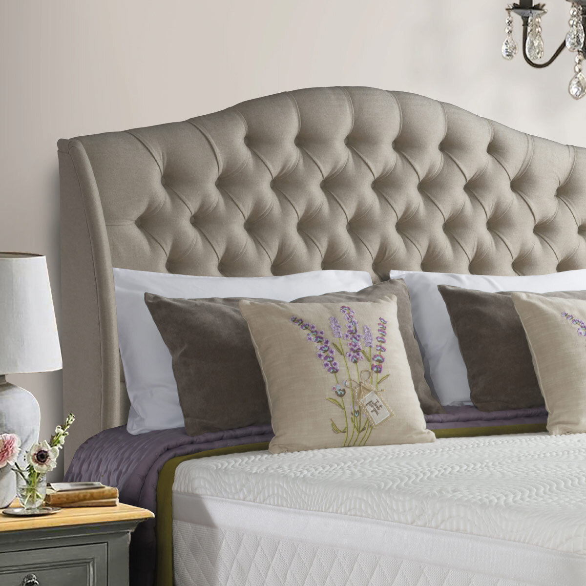 Sealy Richmond Fawn Fabric Full Height Headboard in 3 Sizes Costco UK