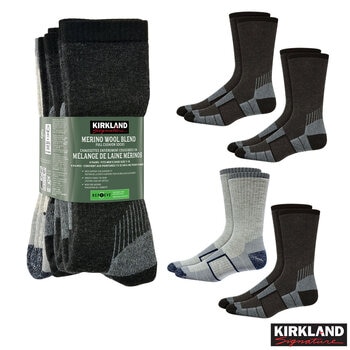 Kirkland Signature Mens' Merino Wool Sock, 4 Pack