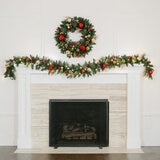 9 ft Pre-lit Christmas Artificial Garland With Twinkling LED Lights