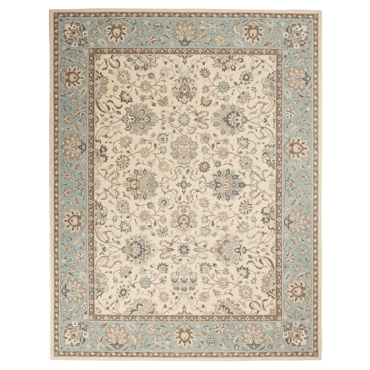 Living Treasures Azure Bordered Rug, 229 x 290 cm Costc...