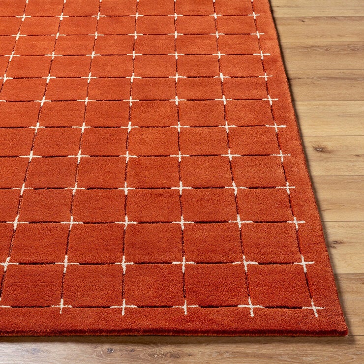 Livabliss Brook Orange Wool Rug, In 2 Sizes Livabliss Brook Orange Wool Rug, In 2 Sizes