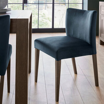 Bentley Designs Milan Low Back Dark Blue Velvet Dining Chair, 2 Pack