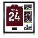 Amadou Onana Signed Aston Villa Shirt Elite Frame