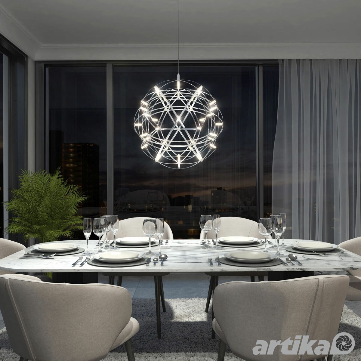 Artika Elden Pendant LED Light in Chrome Artika Elden Pendant LED Light in Chrome
