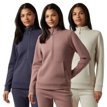 32 Degrees Ladies Sueded Tech 1/2 Zip Sweatshirt