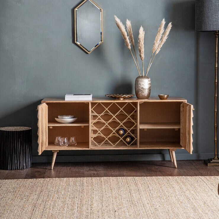 Gallery Tuscany Burnt Wax Wine Rack Sideboard Costco UK