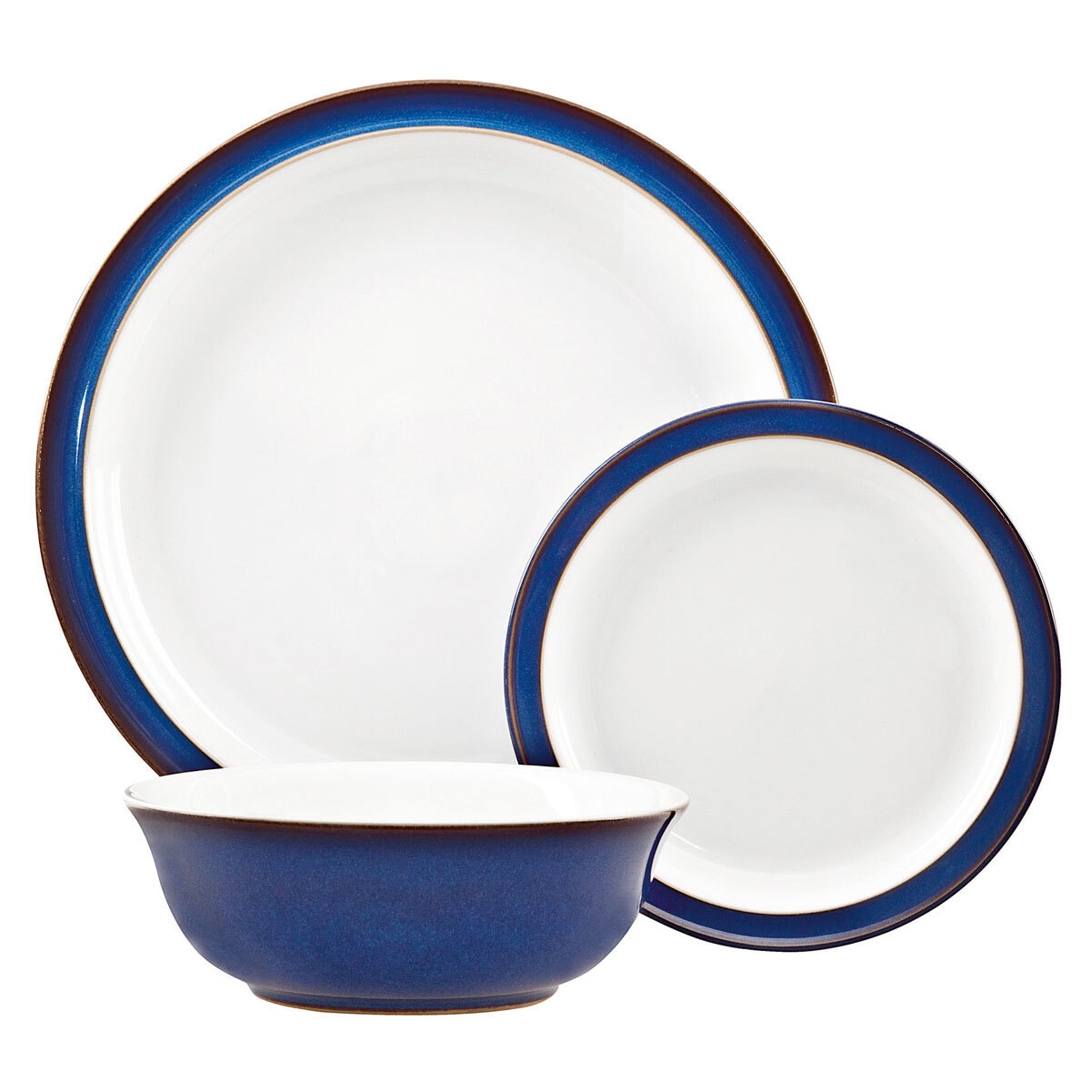 Denby Stoneware 12 Piece Dinnerware Set, Imperial Blue