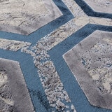 Asiatic Aurora Hexagon rug laying flat