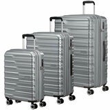 American Tourister 3pc Luggage Set Spinner Case In Silver