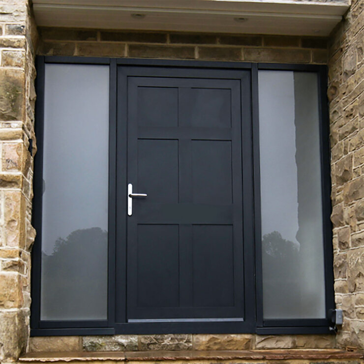 Dortech Saltaire Aluminium Front Door with Lever Handle: Maximum H 2400 x W 1300mm, Available in 2 Colours