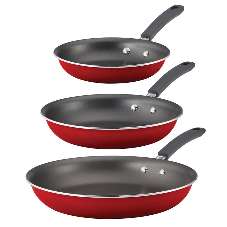 Tramontina Frying Pan Set 3 Piece in Red Tramontina Frying Pan Set 3 Piece in Red
