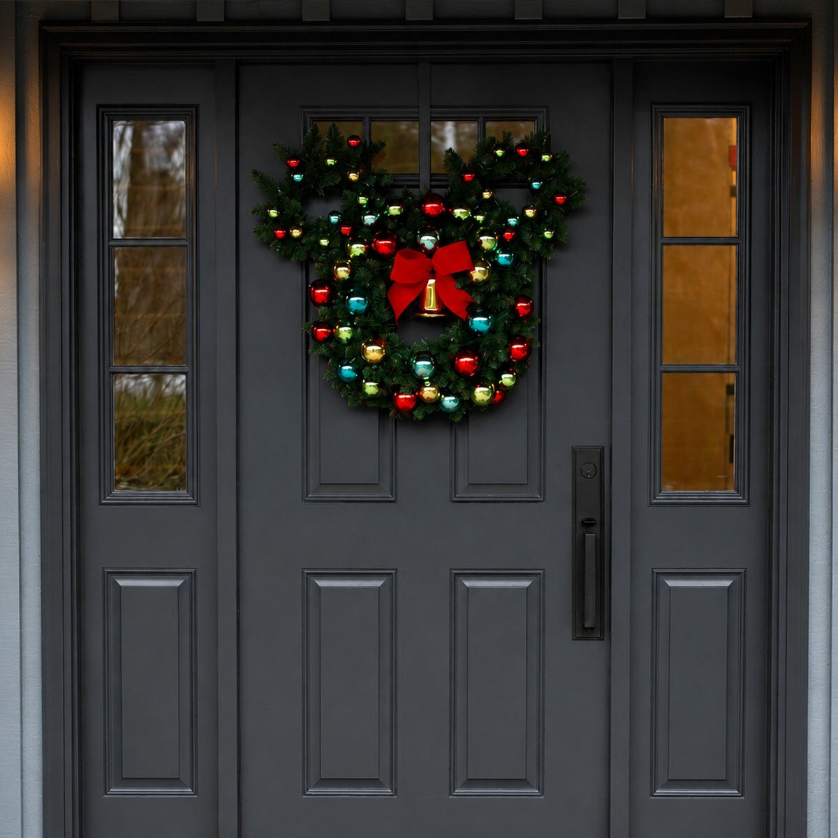30 Inch Pre-Lit Mickey Figural Christmas Wreath 30 Inch Pre-Lit Mickey Figural Christmas Wreath