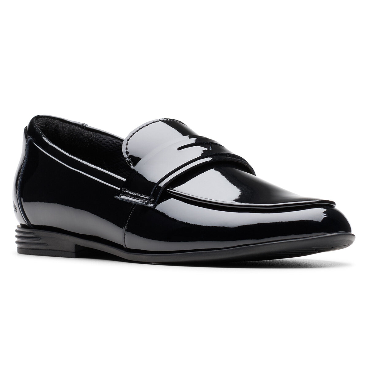 Clarks Kids Finja Bright Black Patent Shoes Clarks Kids Finja Bright Black Patent Shoes