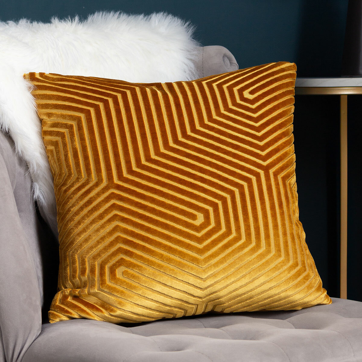 Paoletti Evoke Velvet Feather Fill Cushion 2 Pack in 5 Colours, 45 x 45 cm